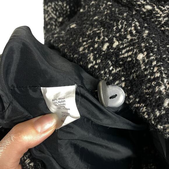 Madewell x Sezane Tweed Wool Blend Double Breasted Blazer Coat Black Size XS - Picture 6 of 7